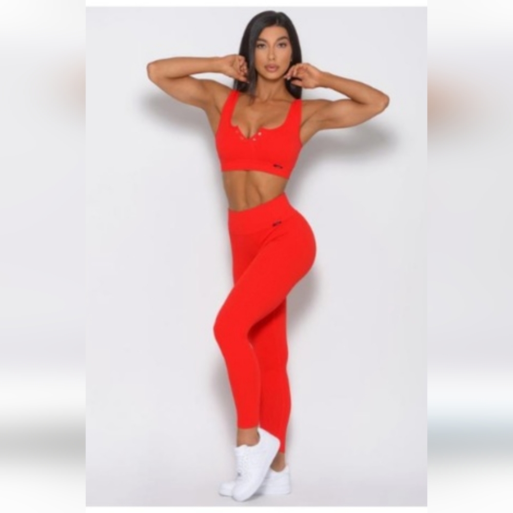 Bombshell red ribbed set